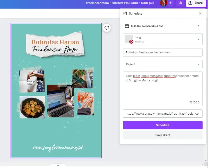 canva content creator pinterest. Sumber: canva sunglow mama design
